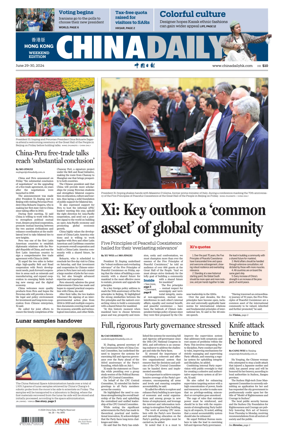 Prima-pagina-China Daily-oggi-edizione-di-oggi-20240629